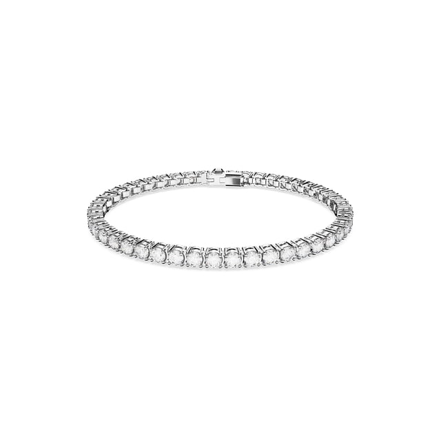 Pulsera de tenis Swarovski Matrix con piedras transparentes Rhodium M