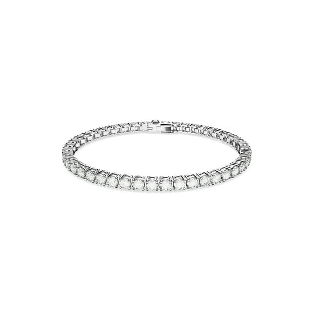 Pulsera de tenis Swarovski Matrix con piedras transparentes Rhodium M