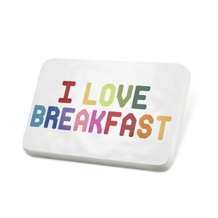 Porcelein Pin I Love Breakfast,Colorful Lapel Badge – NEONBLOND