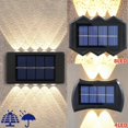thumbnail image 2 of Lámpara LED Solar de pared impermeable para exteriores, iluminación luminosa de arriba y abajo para jardín, valla, decoración de balcón, luz Solar, 10/8/6/4 LED, 2 of 4