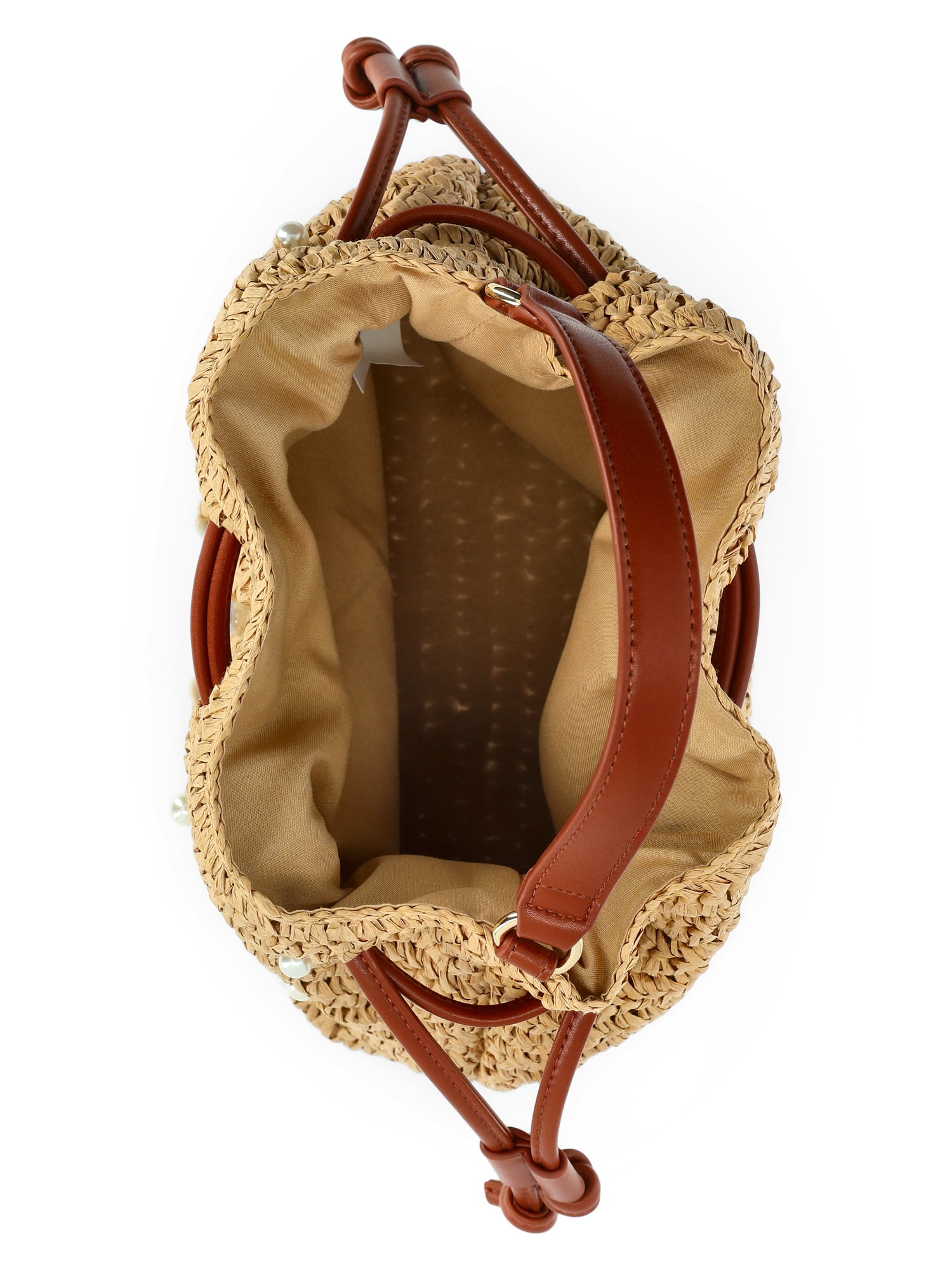 Time and Tru Women's Shell Bucket Bag, Natural