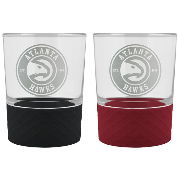Atlanta Hawks 14oz. Commissioner Rocks Glass Two-Piece Set