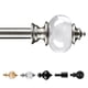 thumbnail image 1 of Barra de cortina ajustable 3/4 pulgadas 66 a 120 pulgadas acabado níquel remates decorativos barra ventana metal resistente incluye accesorios montaje, 1 of 8