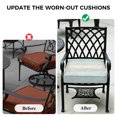 thumbnail image 5 of Outdoor Patio Cushion Covers 4 Pack Teal Gray Patio Chair Cushion Covers with Ties and Zipper Rustic Gradient Stripes Waterproof Outdoor Seat Cushion Covers for Patio Furniture 24"x24", 5 of 9