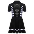 thumbnail image 3 of iiniim Kids Girls Racer Racing Driver Costumes Halloween Cosplay Party Dress Up Shiny Sequins Dance Dress Black 16, 3 of 5
