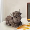 thumbnail image 5 of Xecvkr Cow Resin Statue Scottish Highland Cattle Lifelike Standing Lying Posture Four Colors Tabletop Decor 1 Piece, 5 of 7
