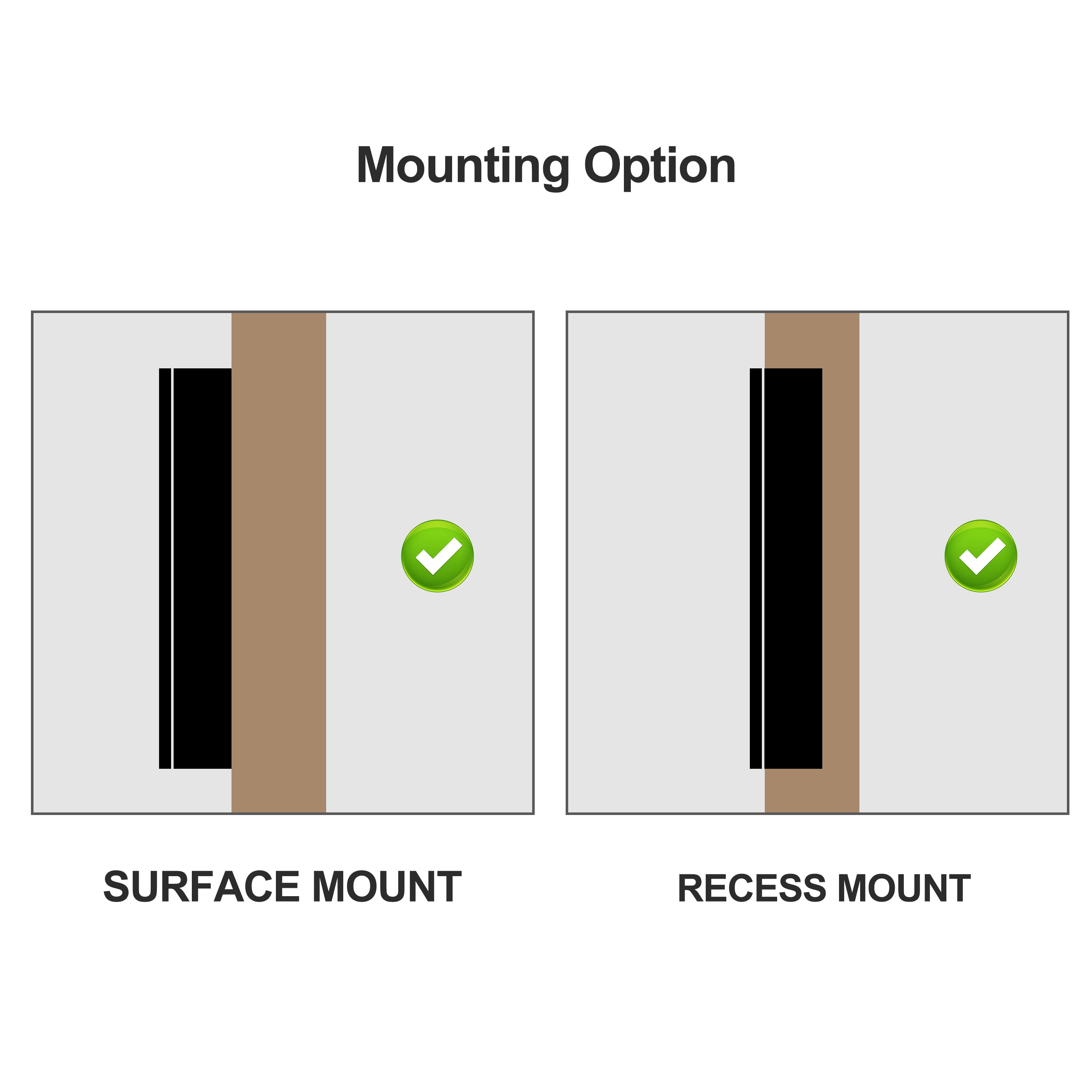 30"x24" Rectangle Recessed/Surface Mount Medicine Cabinet with Mirror,Black