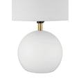 thumbnail image 6 of Olive 11.57 in. White/Satin Brass Finish Contemporary Standard Bulb Jar Table Lamp for home with White Linen Shade, 6 of 6
