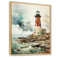 thumbnail image 2 of Designart "Guiding Light Vintage Lighthouses V" Nautical & Beach Floater Framed Canvas Art Print, 2 of 7