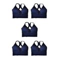 thumbnail image 2 of Thinsony Supportive Sports Bra Yoga Crop Top Vest for Workouts Blue M 5Set, 2 of 6