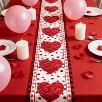Upgraded Valentine Table Runner – 12.99×70.87in Romantic Dining Table Decoration Valentine's Day Decorations