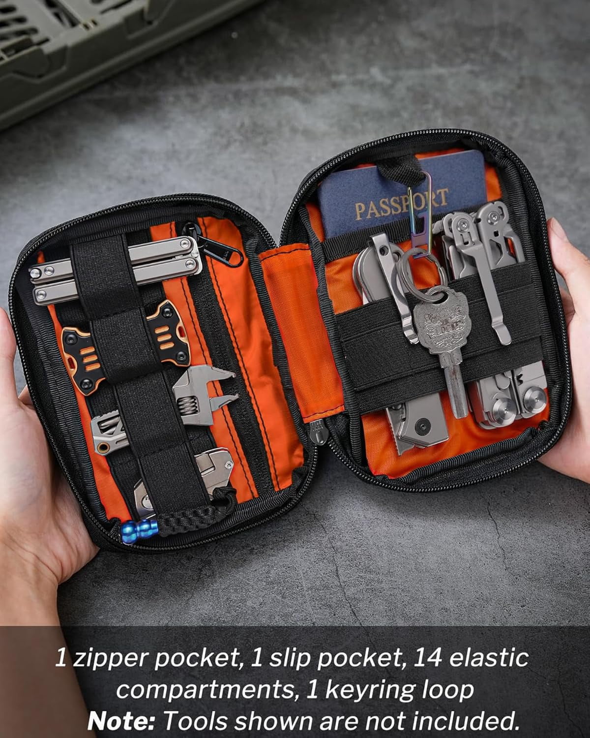 VIPERADE Molle Pouches Small EDC Pouch,Compact Belt Pouch for Men,EDC Pouch Pocket Organiser with Patches Area,Adjustable Molle Backpack Pack Pocket for Camping Bush Craft/Hiking/Traveling