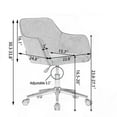 thumbnail image 3 of Office Chair With Wheels, Chromium Plated Base, Gold Metal Legs 360° Swivel Vanity Chair, Adjustable Height Wool Chairs For Office, Living Room, Bedroom, 3 of 9