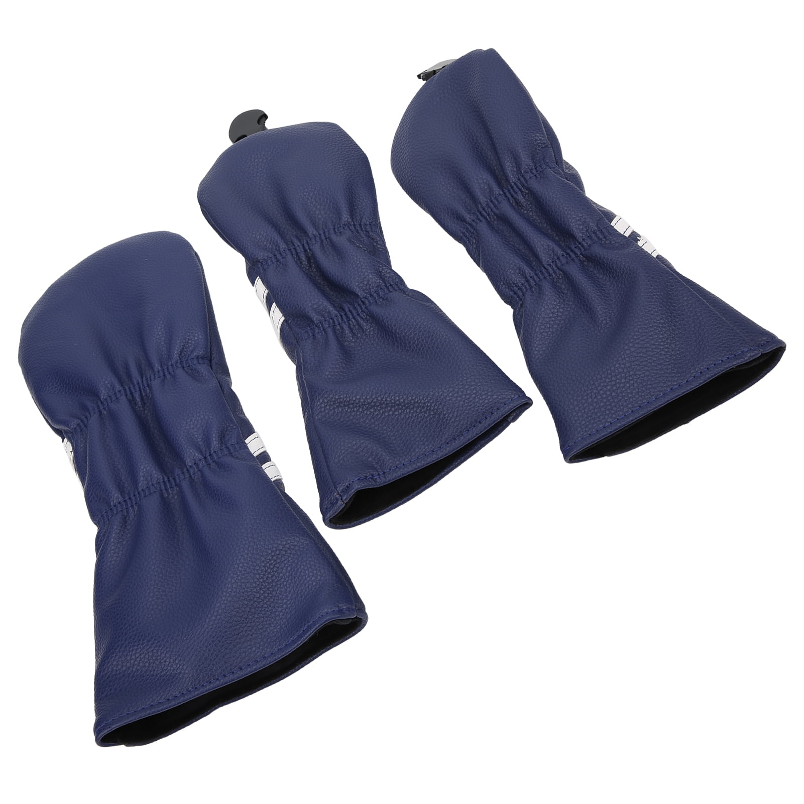 Yajisi Premium Golf Wood Headcover Set Blue Stripes Hybrid Protection Covers for Driver 1 3 5 Woods (14.2 inches / 36 cm)
