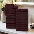 thumbnail image 2 of Ample Decor Washcloths 12 x 12 inch 20 Piece 600 GSM 100% Cotton, Lightweight, Quick Drying, Machine Washable Fingertip Towels for Bathroom, Gym, Kitchen - Brown, 2 of 6