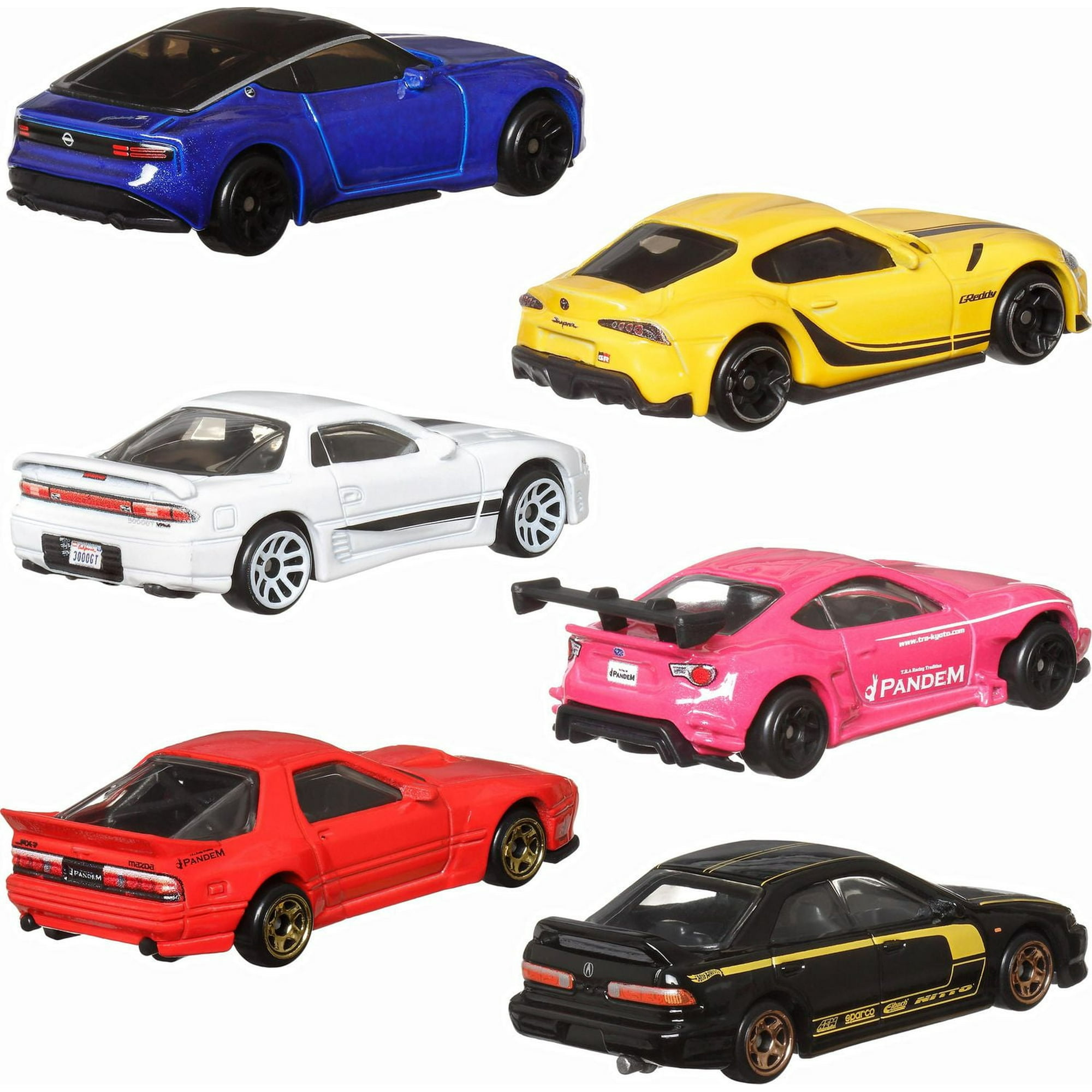 Hot Wheels 1:64 Scale Die-Cast Toy Cars, Set of 6 Japanese