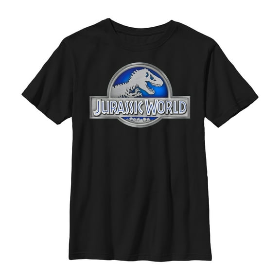 Boy's Jurassic World T. Rex Logo Graphic Tee Black Medium