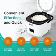 Rice Robot XL Rice Cooker – Family Size 4 Cup Uncooked (8 Cups Cooked) Electric Rice Maker, Ceramic Nonstick, Includes Stainless Steel Steamer Tray and Accessories | As Seen on TV