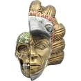 thumbnail image 1 of MORIN Imágenes | Calavera guerrero azteca con pluma | 32 cm | (Dorado), 1 of 3
