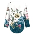 thumbnail image 5 of Pompotops Chemises à Manches Longues Imprimées d'Été pour Femmes Tunique Décontractée à Fermeture Éclair Blouse Roulable Col en V en Solde, 5 of 5