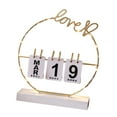 thumbnail image 4 of LOVIVER Calendriers de Bureau de Jour Valentine Flip Calendrier Perpétuel pour Table de Bureau Base Blanche, 4 of 8