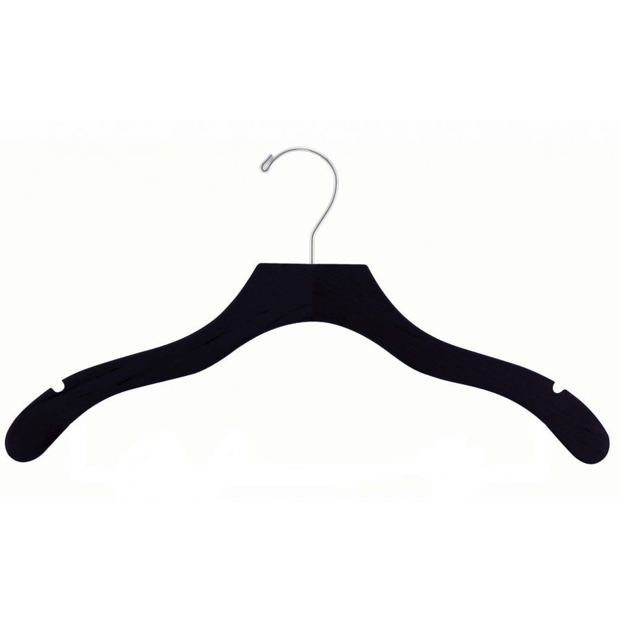 The Great American Hanger Company Black Wavy Top Hanger with Notches (Box of 100)