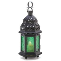 GREEN GLASS MOROCCAN LANTERN