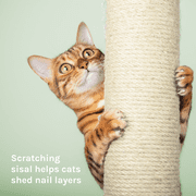 Kitty City Upholstered Multi-Level 32-inch Large Indoor Cat Perch with Scratching Post, Gray
