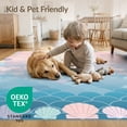 thumbnail image 4 of ODIKA 8'x10' Washable Area Rug Non-Shedding, Easy Care, Gradient Fish Scale Ombre Seashell Border Mermaid Flowing Dynamic for King Size Bedroom Under Bed, Master Suite, 4 of 7