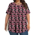 thumbnail image 5 of Plus Size Tops T-shirts for Women Tunic Short Sleeve Shirts Floral Blouses Loose Summer Tops Round Neck Summer Fashion Basic Daily Essentials L-5XL, 5 of 8