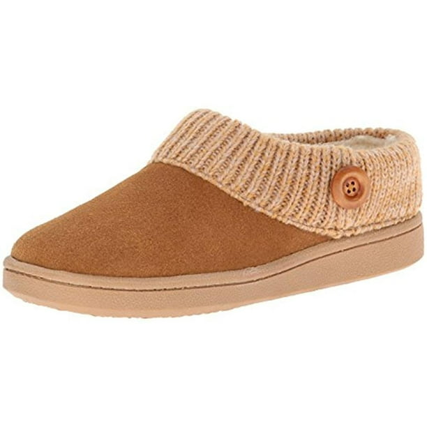 Clarks Clarks Womens Scuff Suede Faux Fur Lined Mule Slippers