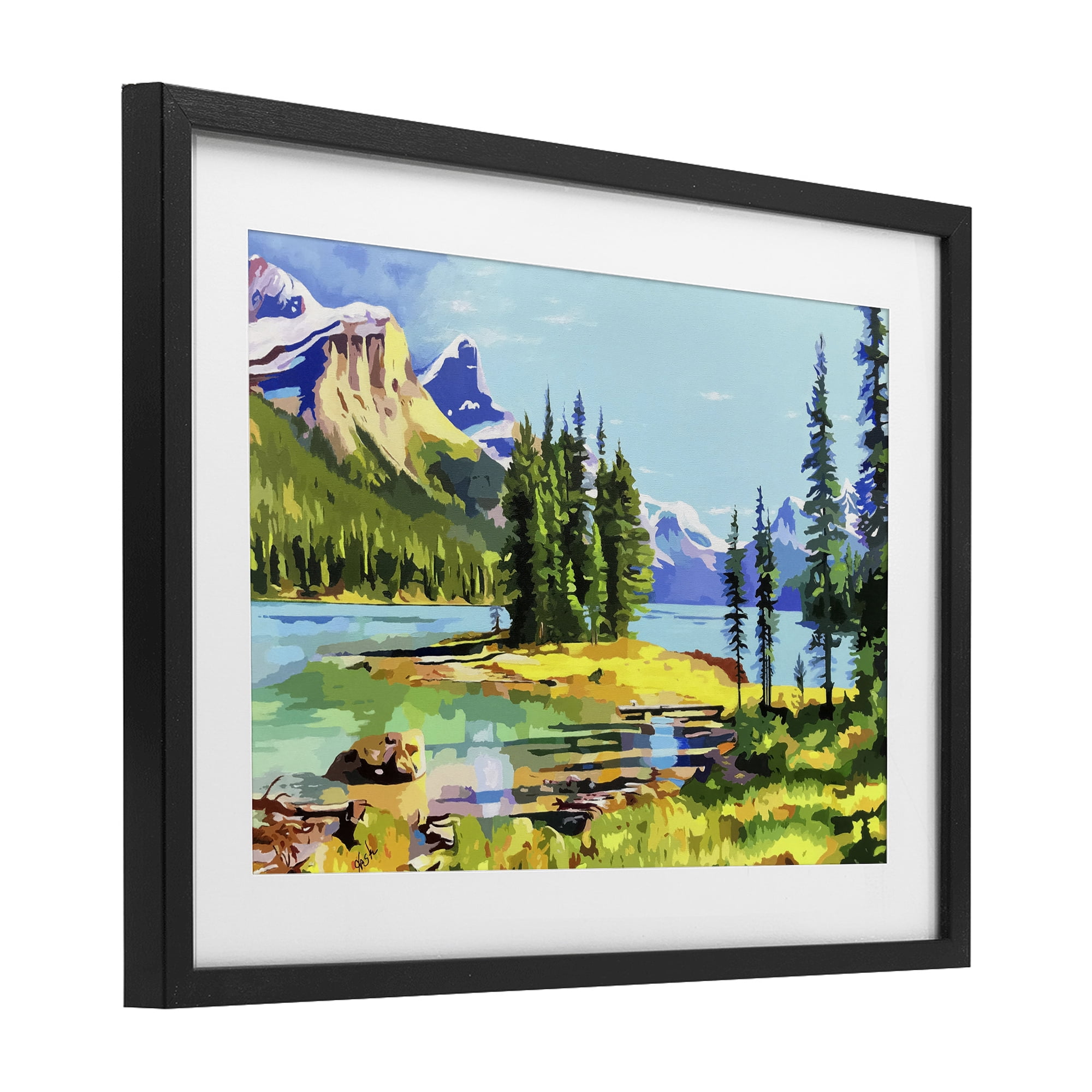 Stupell Industries Alpine Mountain Solitude Black Framed Print Under Glass, design by John Jaster