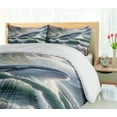 thumbnail image 4 of Ambesonne Nautical Duvet Cover Set, Whale Mountains and Boat, Queen, Sea Green Blue and Ruby, 4 of 6