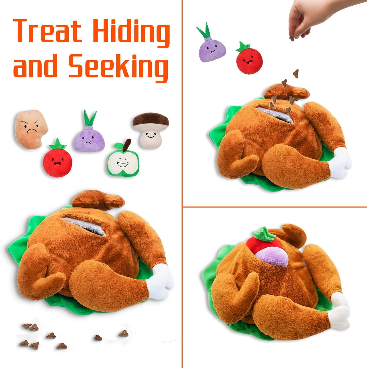 Lepawit Hide and Seek Dog Toy, Squeaky Interactive Puzzle Toys for Small and Medium Dogs - Turkey