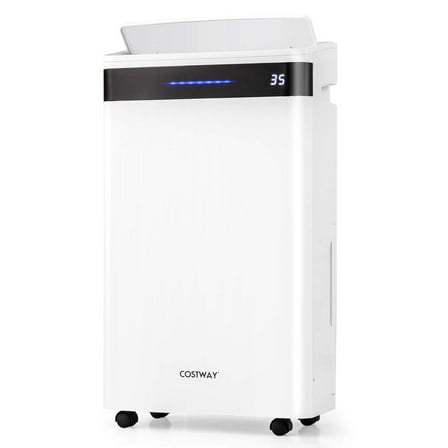 Costway 57 Pint Dehumidifier for Home and Basement with 4 Modes 3-Color Indicator 24H Timer