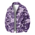 thumbnail image 6 of CCRFTGI Mens Corduroy Jacket Bomber Full Zip Casual Vintage Long Sleeve Lapel Collar Camo Relaxed Fit Fall Winter Coats for Men Purple 3XL, 6 of 7