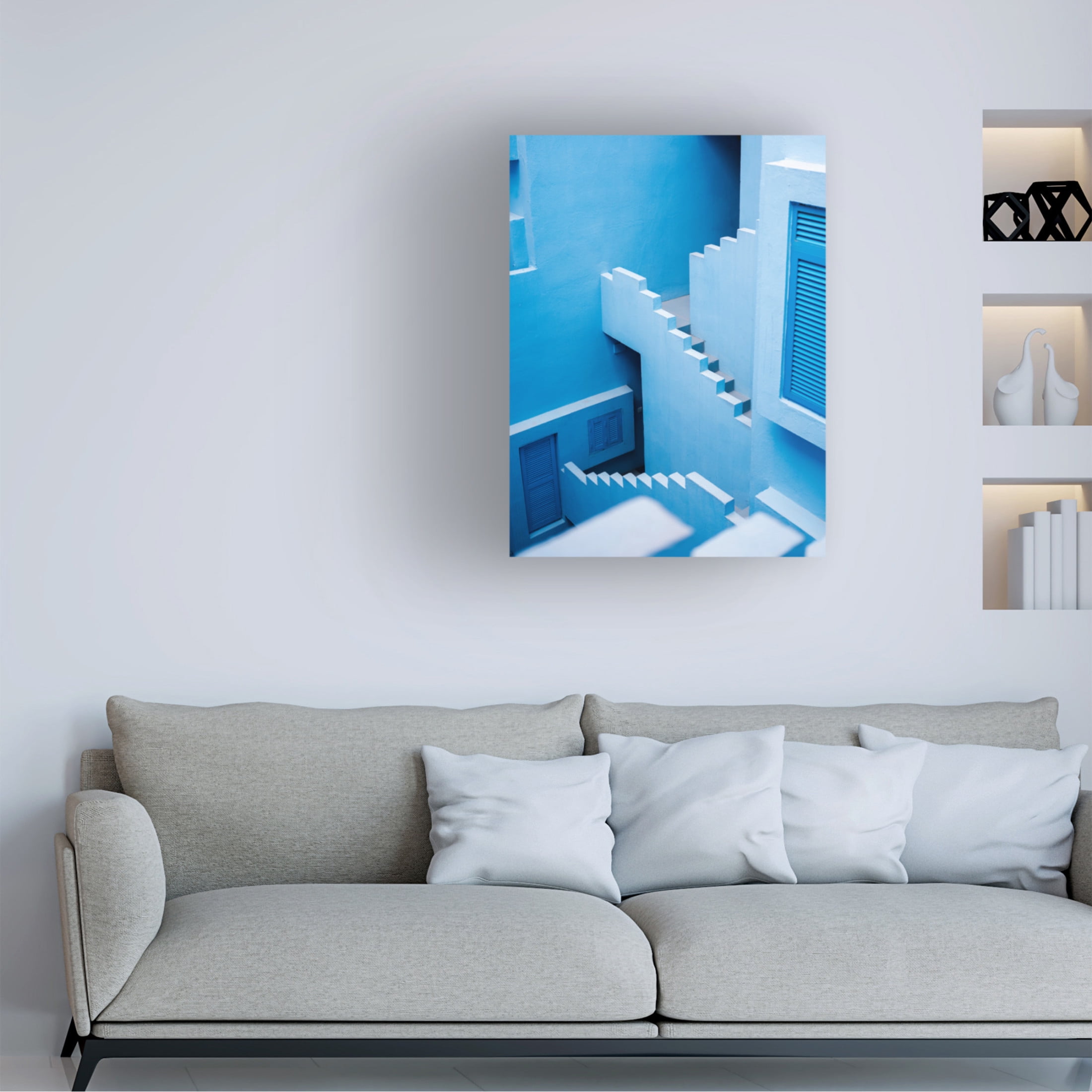 Trademark Fine Art Raisa Zwart La Muralla Roja Blue Canvas Wall Art