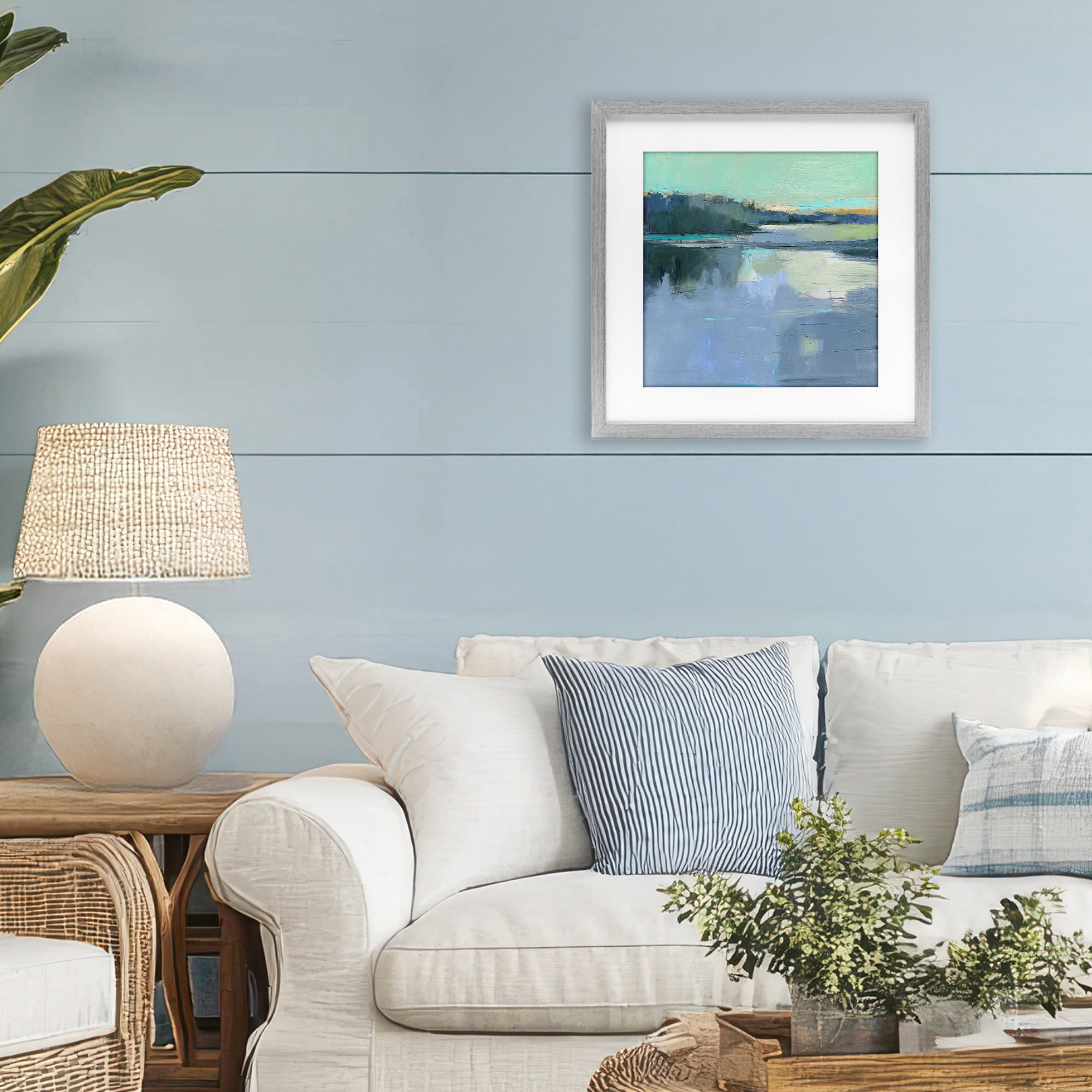 Stupell Industries Brave Boat Harbor Gray Framed Print Under Glass, design by Kathleen Robbins