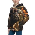 thumbnail image 2 of Goofa Pug Wearing Sunglasses Flowers Pattern Hooded Sweatshirt for Youth Trendy youth sweatshirt Casual Hoodie for Boys and Girls-X-Large, 2 of 6