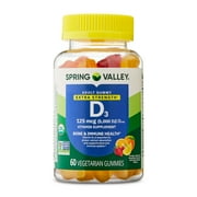 Spring Valley Extra Strength Vitamin D3 Supplement Vegetarian Gummies for Bone and Immune Health, 125 mcg (5000 IU), 60 Count