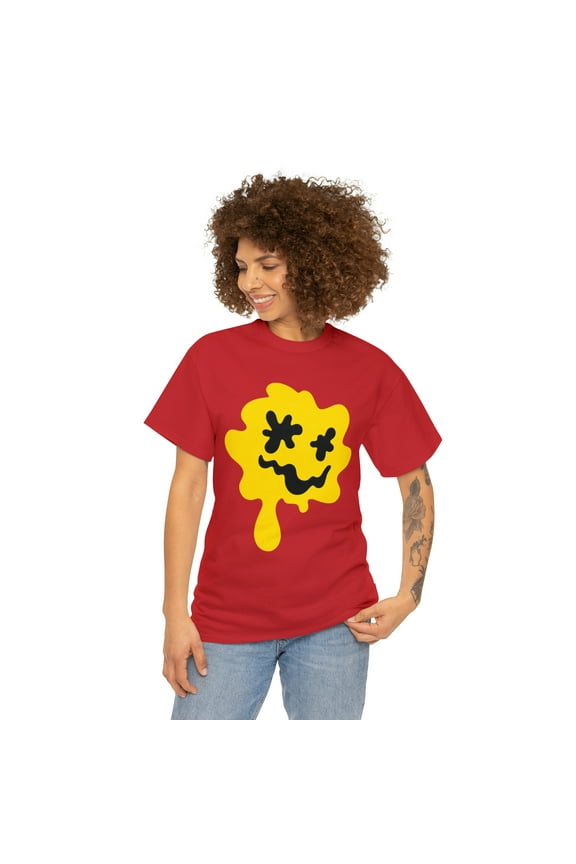 Splat smiley face emoji Unisex Heavy Cotton Tee