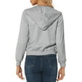 thumbnail image 3 of INSPIRE CHIC Women's Sparkle Holographic Shimmering Metallic Zipper Hood Shiny Bomber Jacket XL Grey, 3 of 6