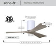 thumbnail image 6 of Matthews Fans - Irene-3H 3-Blade 52 Inch Flush Mount Ceiling Fan In Contemporary, 6 of 6