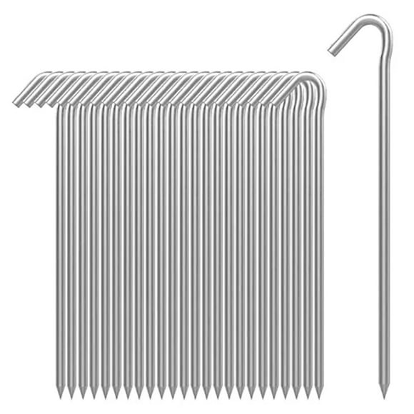 Hot Sale! New! Dusknt Tent Fixing Pegs, Yard Tent Stakes Heavy Duty 25 Piece Galvanized Steel Tent Canopy Garden Stakes Metal Tent Ground Stakes for Outdoor Camping