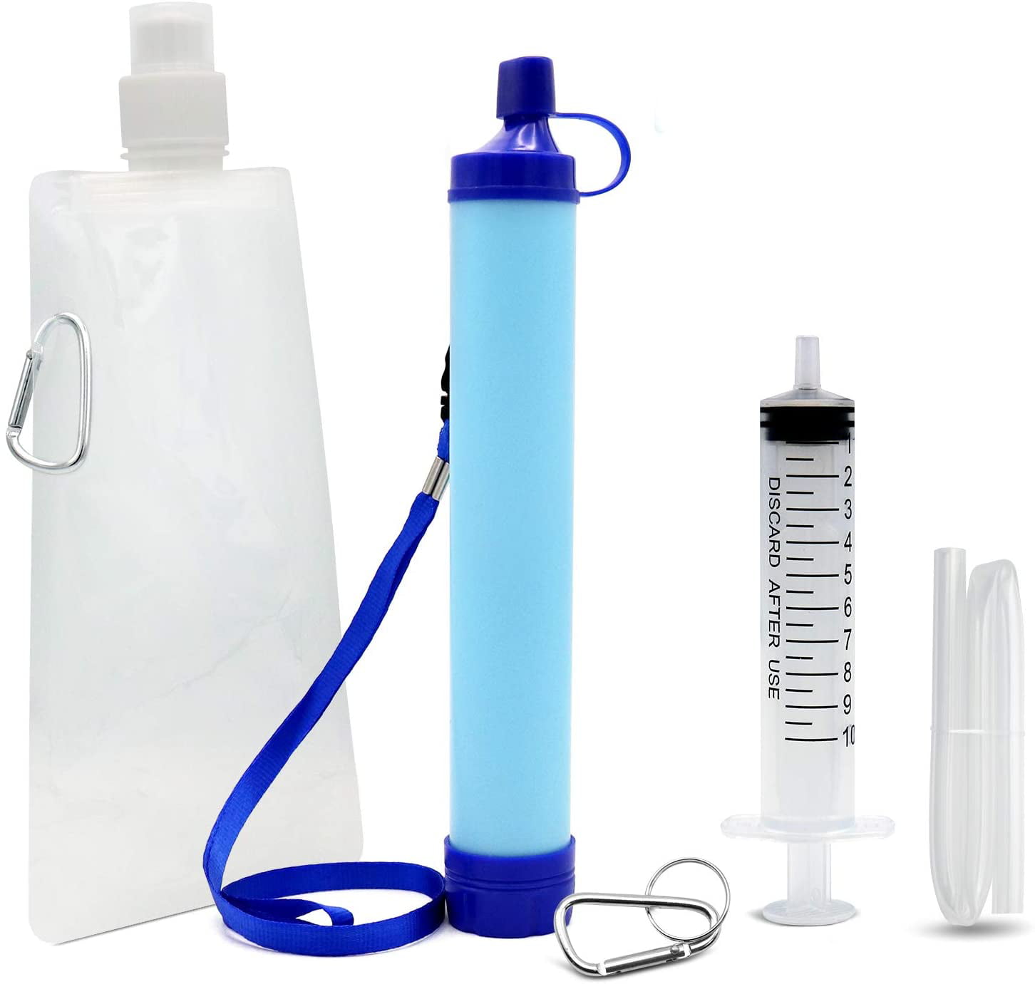 Mini Personal Water Filtration Straw System,Outdoor Survival kit Emergency Gear Water Filter for Camping Hiking Sports Traveling Climbing Backpacking 