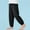 Black, variant on Juslio Girls Pants Casual Solid Big Leg Tied Home Black
