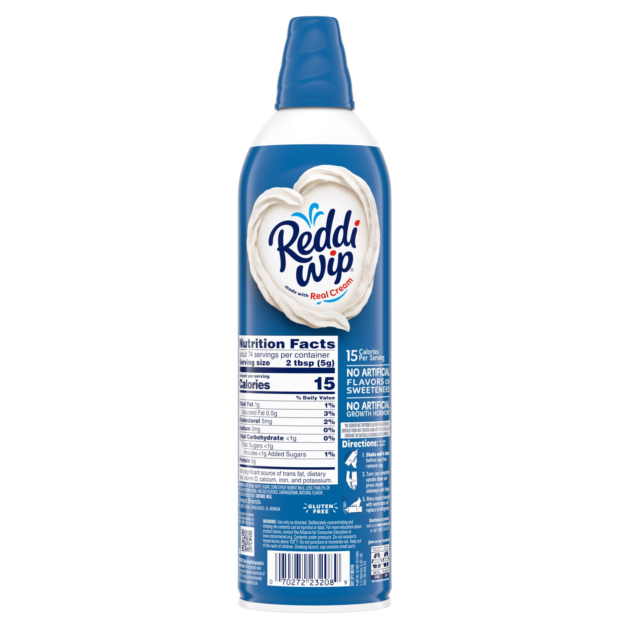 Reddi-wip Extra Creamy Whipped Topping Made with Real Cream, 13 oz