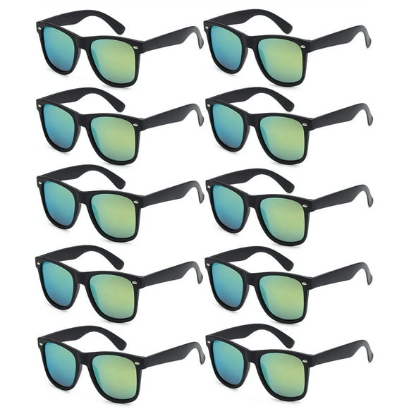 Lentes de Sol FSMILING Negros Paquete de 10 para Adultos Mujeres Fiesta Estilo 80s