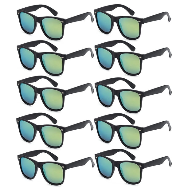 Lentes de Sol FSMILING Negros Paquete de 10 para Adultos Mujeres Fiesta Estilo 80s