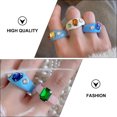 thumbnail image 2 of MasteelfCA 9pcs Stylish Acrylic Rings Unique Gemstone Decor Rings Colorful Acrylic Rings, 2 of 8